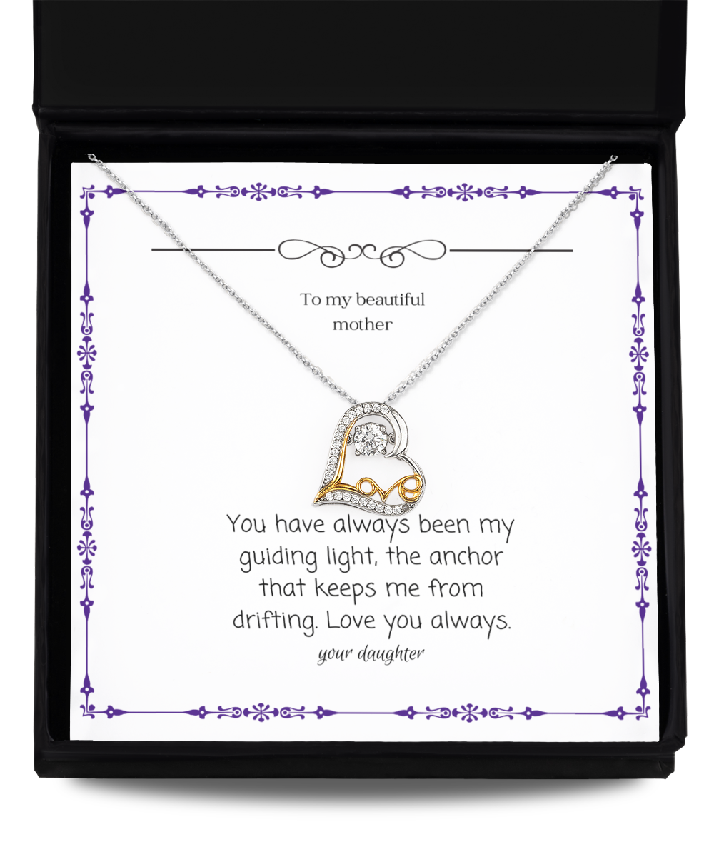 To my beautiful mother heart dancing necklace birthday gift, mother´s day present