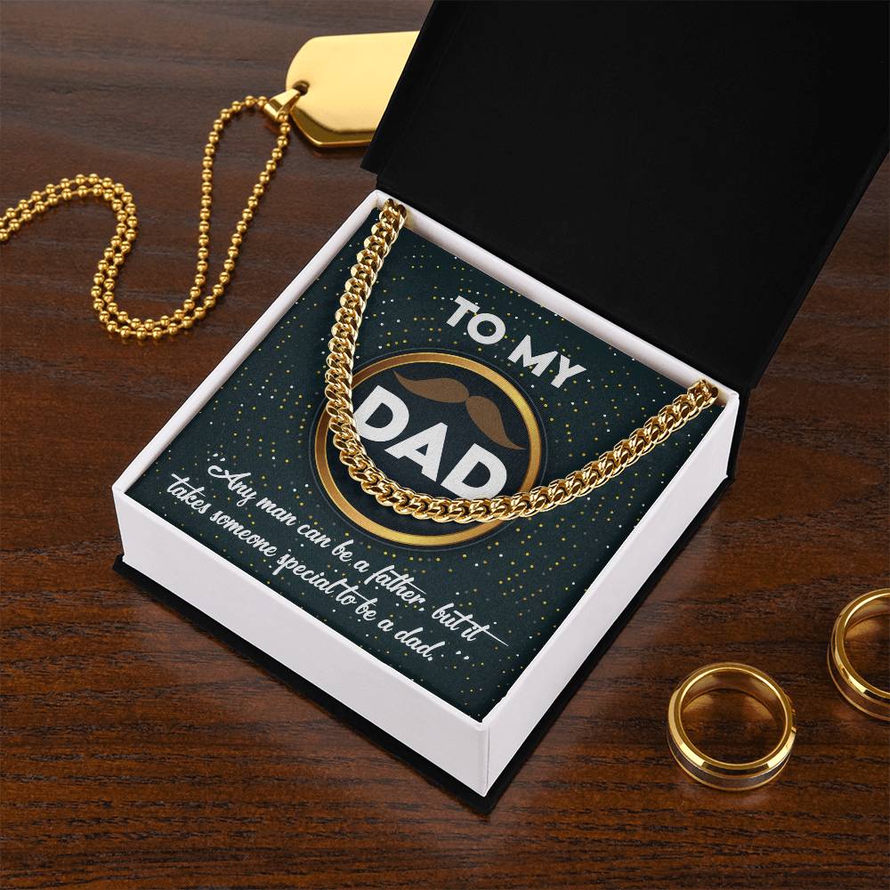 To my dad- Cuban link chain message card. Perfect gift for dad on birthday, father´s day or other gifting occasions.