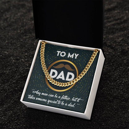 To my dad- Cuban link chain message card. Perfect gift for dad on birthday, father´s day or other gifting occasions.