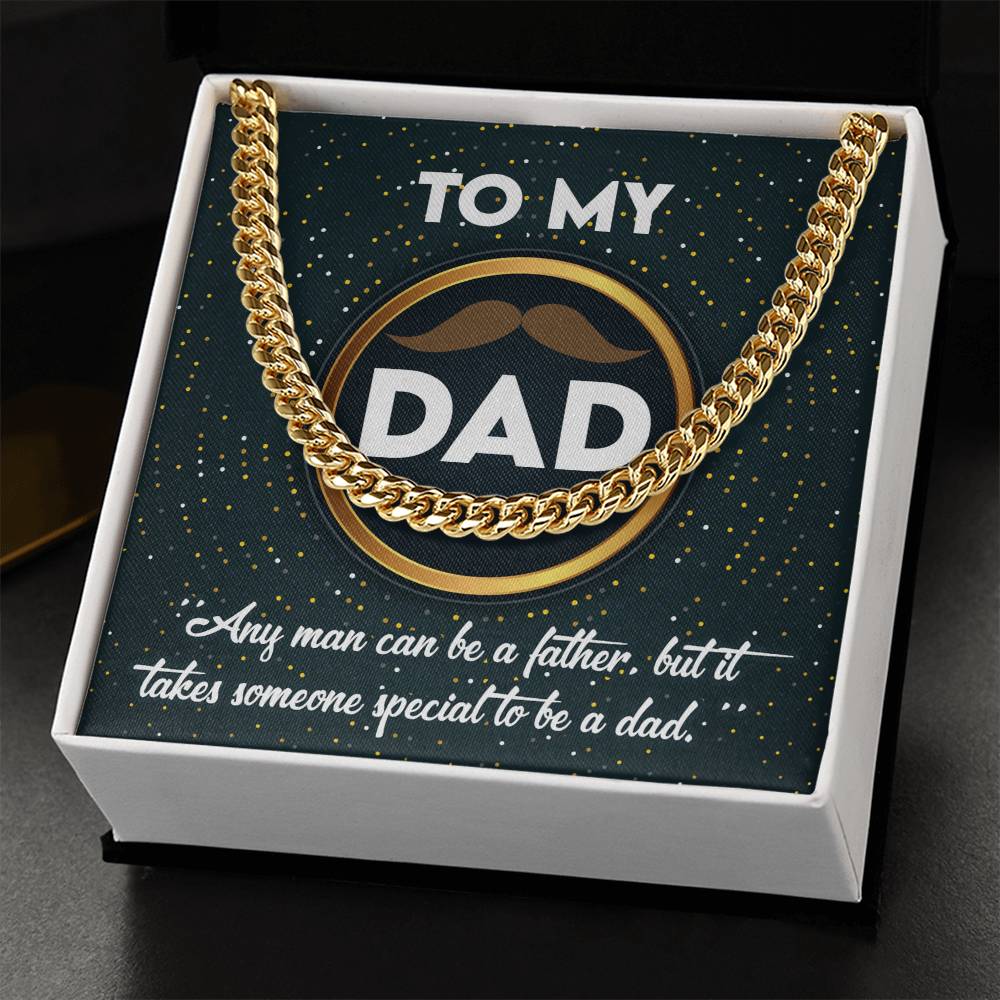 To my dad- Cuban link chain message card. Perfect gift for dad on birthday, father´s day or other gifting occasions.