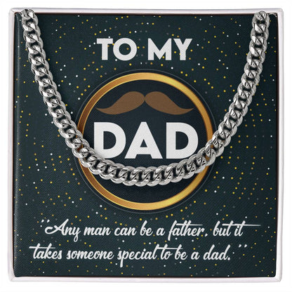 To my dad- Cuban link chain message card. Perfect gift for dad on birthday, father´s day or other gifting occasions.