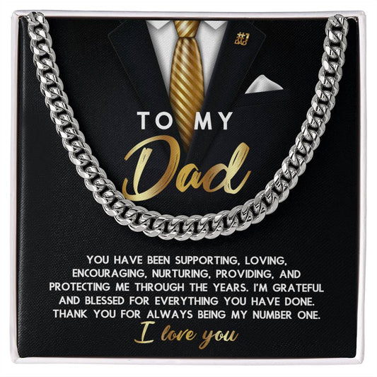 To my Dad- Father´s day and birthday present of Cuban link chain.