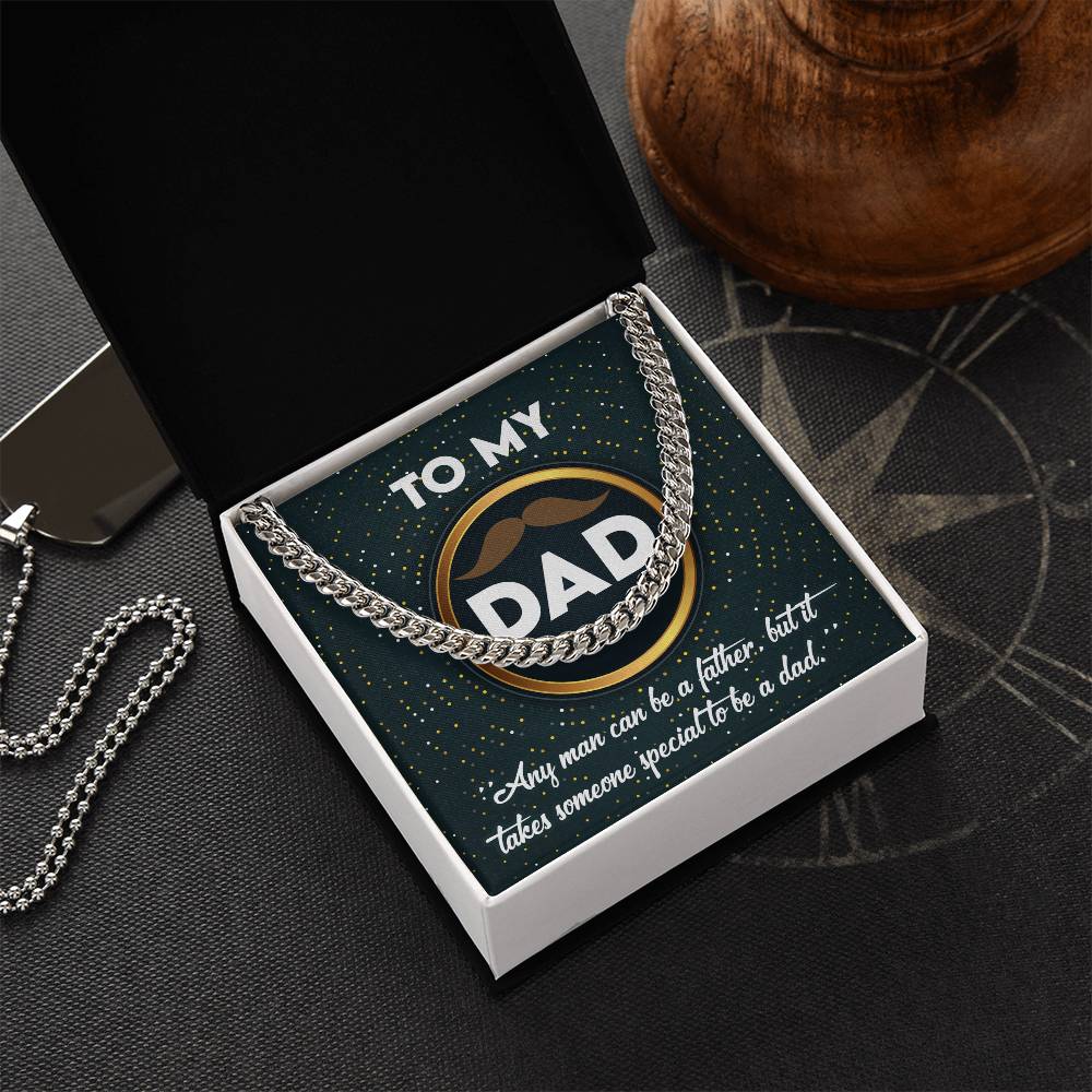 To my dad- Cuban link chain message card. Perfect gift for dad on birthday, father´s day or other gifting occasions.