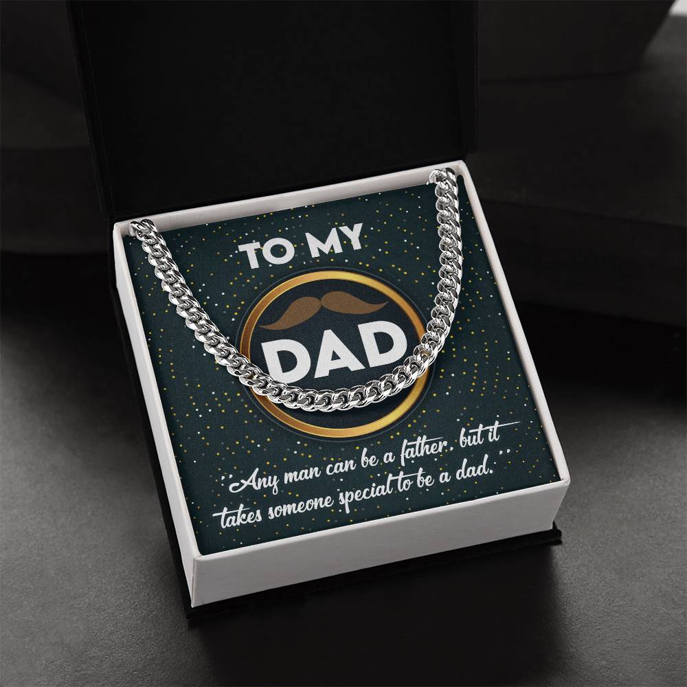 To my dad- Cuban link chain message card. Perfect gift for dad on birthday, father´s day or other gifting occasions.