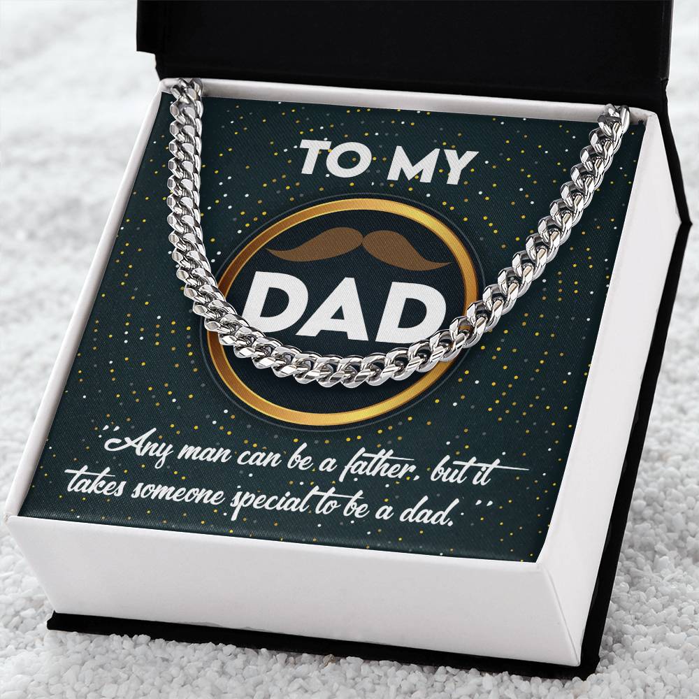 To my dad- Cuban link chain message card. Perfect gift for dad on birthday, father´s day or other gifting occasions.