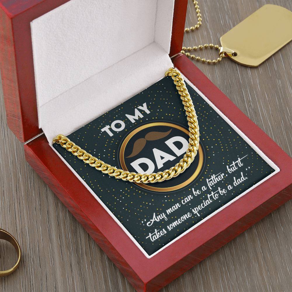 To my dad- Cuban link chain message card. Perfect gift for dad on birthday, father´s day or other gifting occasions.