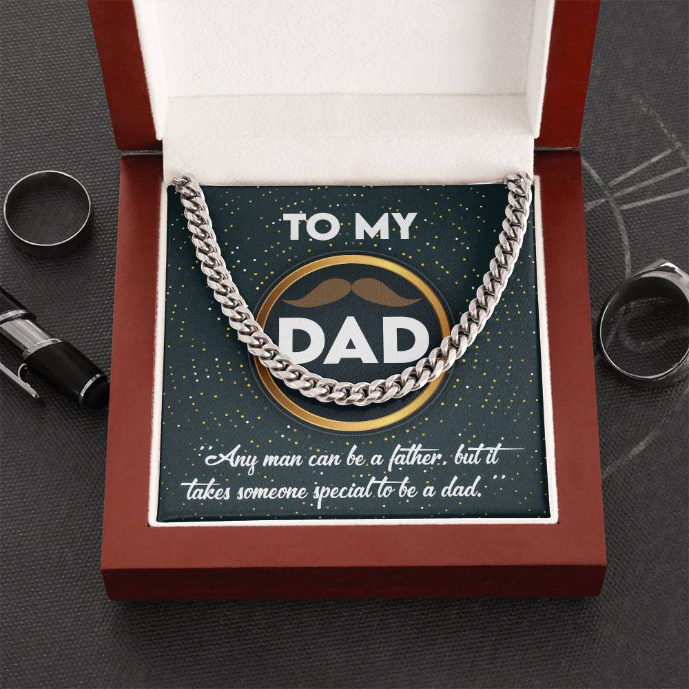 To my dad- Cuban link chain message card. Perfect gift for dad on birthday, father´s day or other gifting occasions.