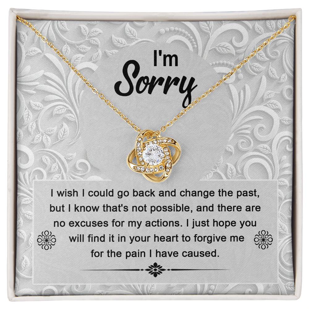 If I could turn back time, so sorry for hurting you, here is an apology, together with message card and love knot necklace.