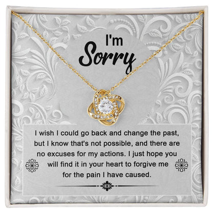 If I could turn back time, so sorry for hurting you, here is an apology, together with message card and love knot necklace.