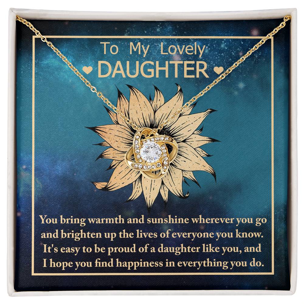 To my lovely daughter, gift of affection from parents to daughter on wedding, birthday, and other anniversaries.