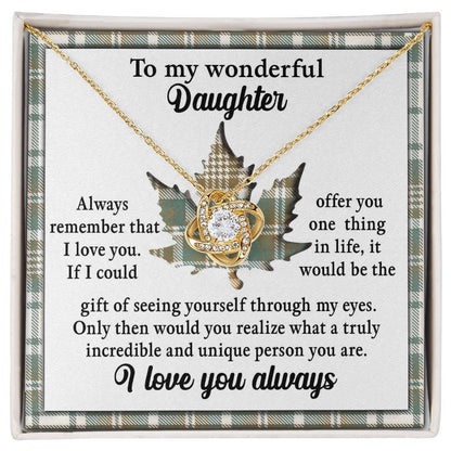 Daughter , see yourself through my eyes, message card for her as Christmas gift, birthday gift, anniversary gift. printed and shipped from USA