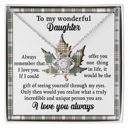 Daughter , see yourself through my eyes, message card for her as Christmas gift, birthday gift, anniversary gift. printed and shipped from USA