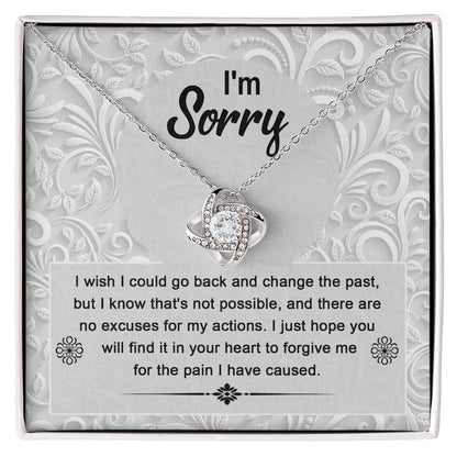 If I could turn back time, so sorry for hurting you, here is an apology, together with message card and love knot necklace.