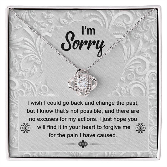 If I could turn back time, so sorry for hurting you, here is an apology, together with message card and love knot necklace.