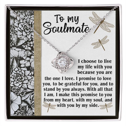 Beautifully crafted message card from him to her  for birthday, Christmas, wedding and any other anniversary. Comes with Love knot pendant necklace. Printed and shipped from USA.