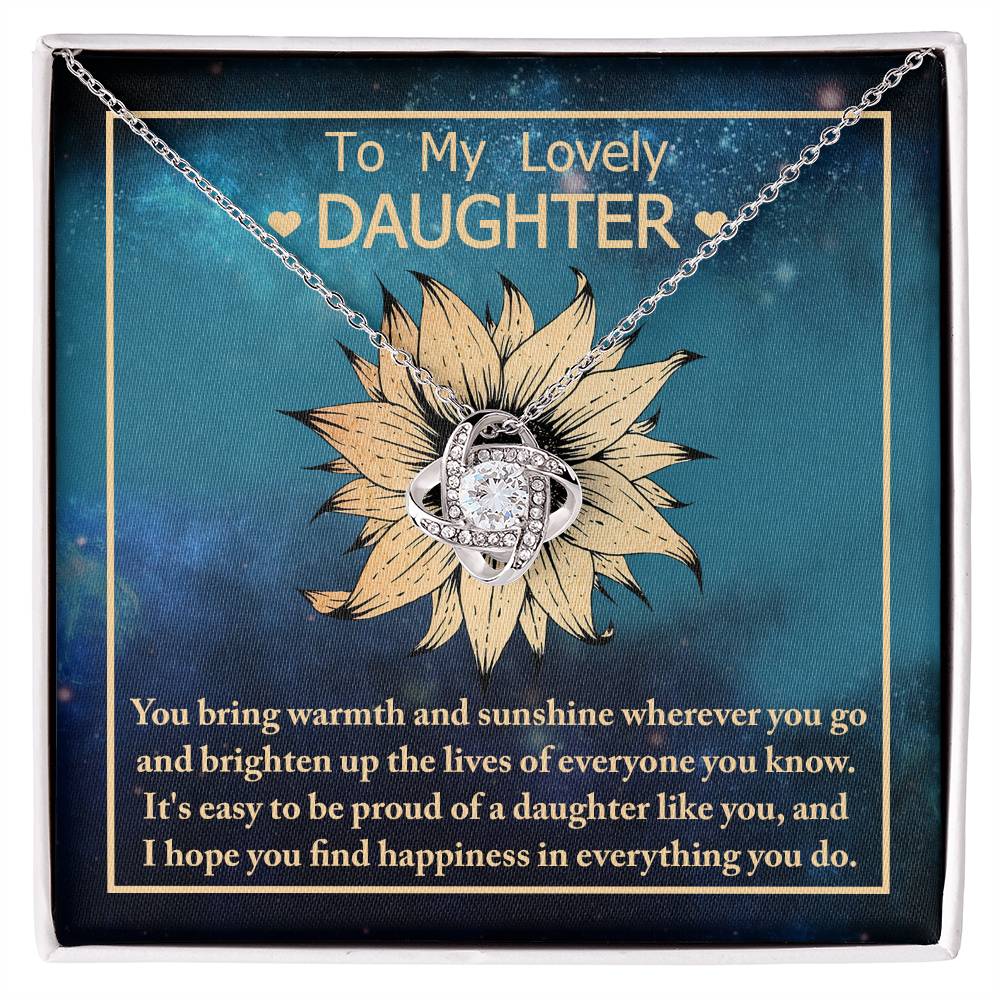 To my lovely daughter, gift of affection from parents to daughter on wedding, birthday, and other anniversaries.