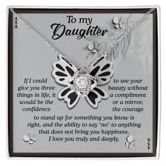 Custom message card greeting from Dad to daughter, includes love knot pendant necklace just for her on her birthday, graduation , wedding. Printed and shipped from USA