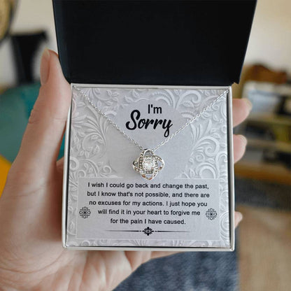 If I could turn back time, so sorry for hurting you, here is an apology, together with message card and love knot necklace.