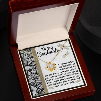 Beautifully crafted message card from him to her  for birthday, Christmas, wedding and any other anniversary. Comes with Love knot pendant necklace. Printed and shipped from USA.