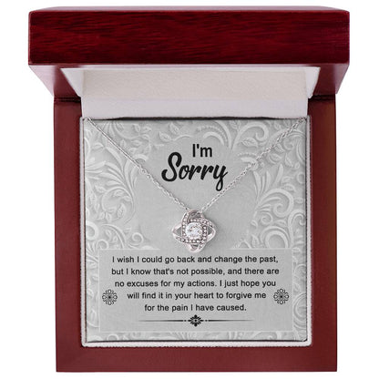 If I could turn back time, so sorry for hurting you, here is an apology, together with message card and love knot necklace.