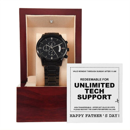 Perfect gift for Dad on Father´s day, message card with tech support voucher.