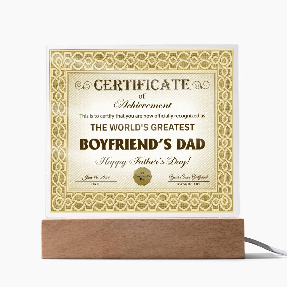 Father´s day gift to the world's greatest boyfriend´s Dad. Father´s day ,anniversary , birthday celebrations.