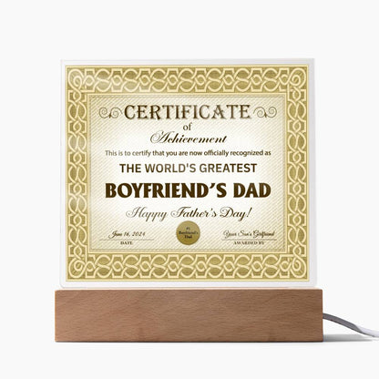 Father´s day gift to the world's greatest boyfriend´s Dad. Father´s day ,anniversary , birthday celebrations.