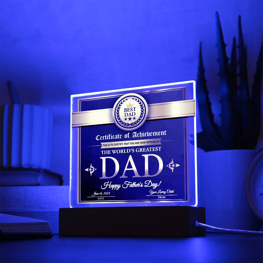 To the world´s greatest Dad, gift from child to father on birthday or father´s day.