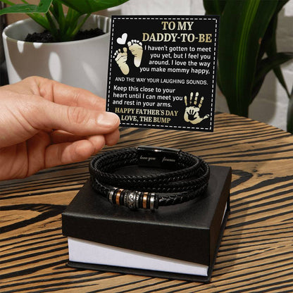 To my daddy-to-be. Message card with Love you forever bracelet . Great gift idea for dad on anniversary celebration.