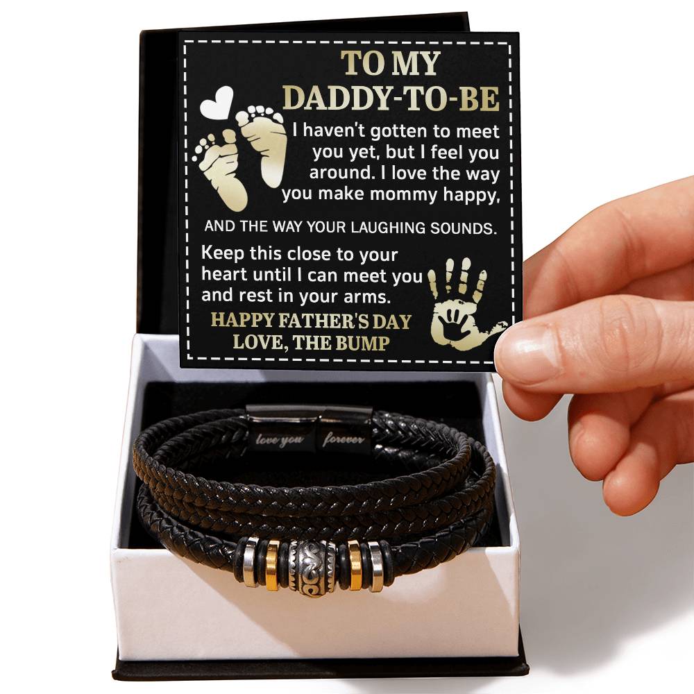 To my daddy-to-be. Message card with Love you forever bracelet . Great gift idea for dad on anniversary celebration.