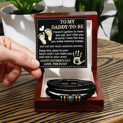 To my daddy-to-be. Message card with Love you forever bracelet . Great gift idea for dad on anniversary celebration.