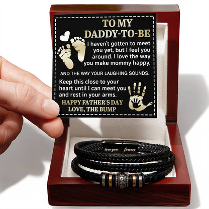 To my daddy-to-be. Message card with Love you forever bracelet . Great gift idea for dad on anniversary celebration.