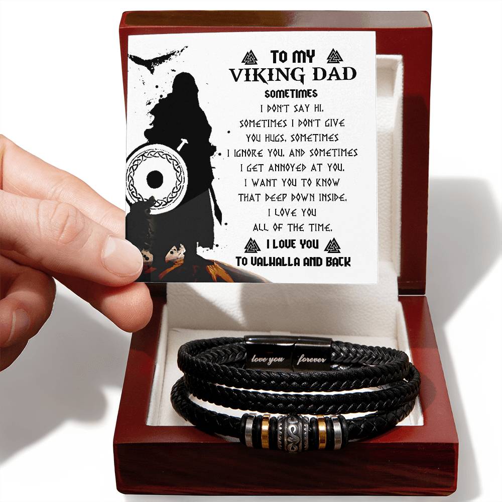 To my Viking Dad, , Message card gift with bracelet from son, daughter to commemorate dad on Father´s day.