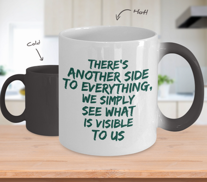 color changing mug with hidden text, Another side, gift idea for birthday, colleague, friend and other occasions.