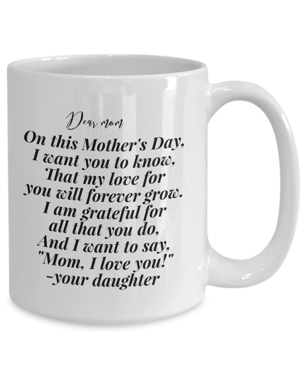 Mother´s day daughter to mom white coffee mug present