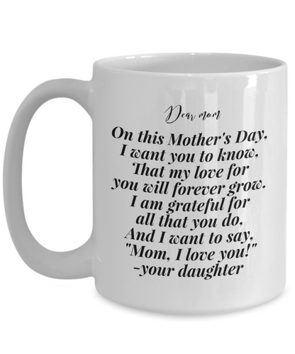 Mother´s day daughter to mom white coffee mug present