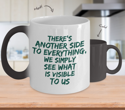 color changing mug with hidden text, Another side, gift idea for birthday, colleague, friend and other occasions.