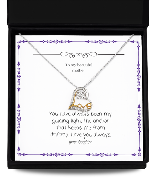 To my beautiful mother heart dancing necklace birthday gift, mother´s day present