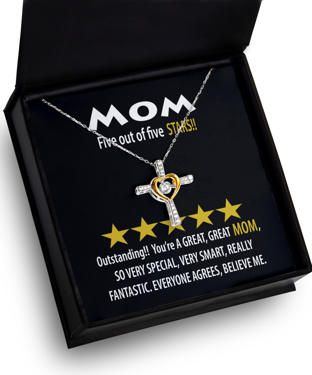 Five out of five stars mom cross dancing necklace for her birthday or other anniversary celebrations