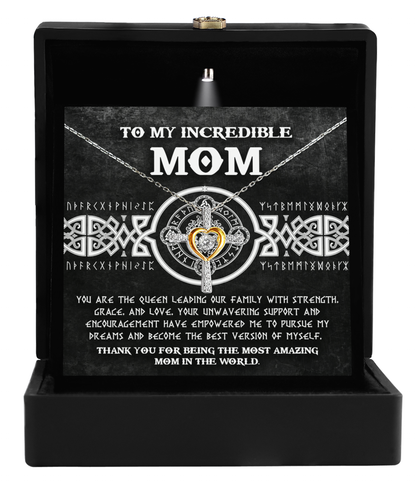 To my incredible mom- message card necklace for mother´s day gift for mom, mother-in-law. Can also be gifted on other celebrations. Printed and shipped from USA