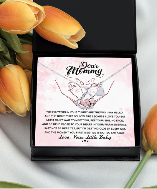 Mommy I Love you baby feet necklace for her on mother´s day and birthday.