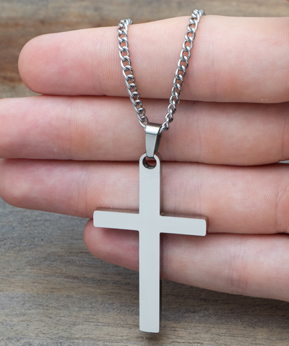 To my father, Brass silver cross prensent from daughter . Christmas gift, birthday day gift, celebrating fathersday.