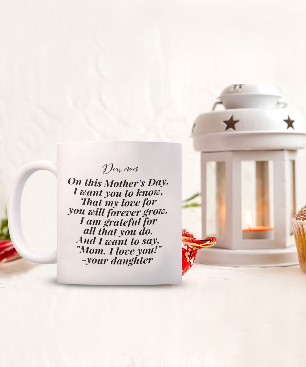 Mother´s day daughter to mom white coffee mug present