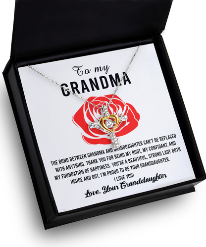 To my wonderful grandma, cross dancing necklace for anniversary and other celebrations