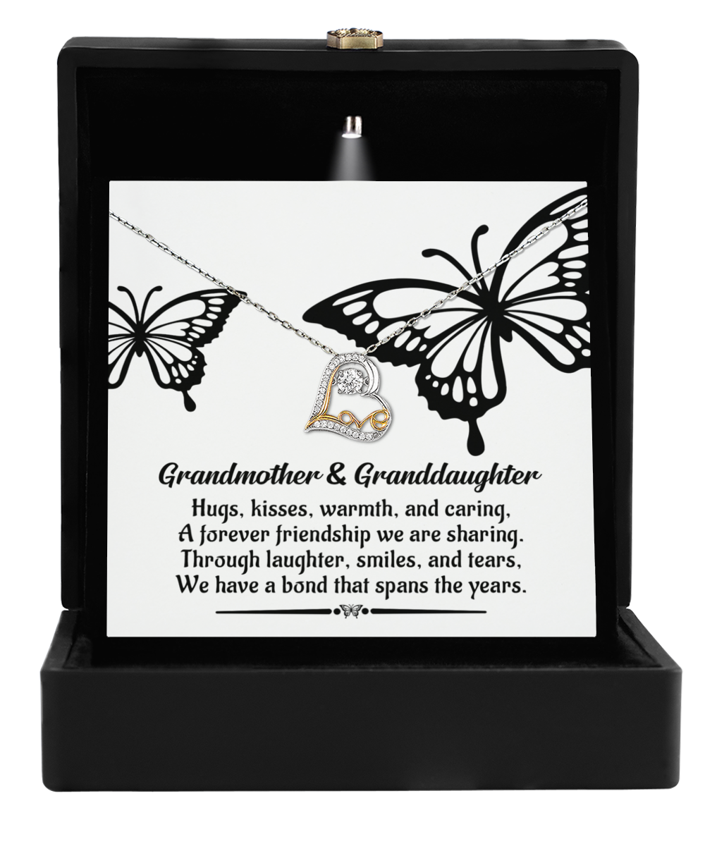 grandmother and granddaughter love dancing necklace present for birthday, anniversary and other gifting occasions