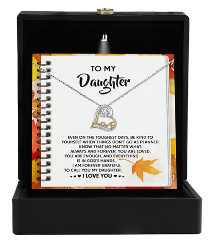 Wonderful message from proud parents to daughter. Gift card with necklace, printed and shipped from USA