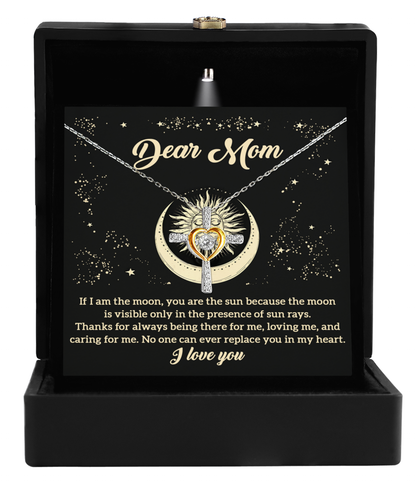 To my dear mom- cross dancing necklace gift card for mom from daughter, son on mother´s day, birthday and other memorable celebrations.