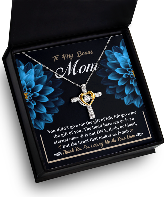 To my bonus mom- cross dancing necklace for her on her birthday and on mother´s day celebrations.