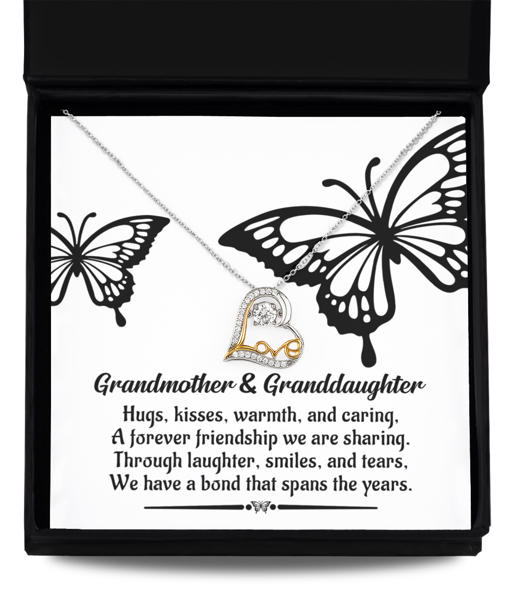 grandmother and granddaughter love dancing necklace present for birthday, anniversary and other gifting occasions