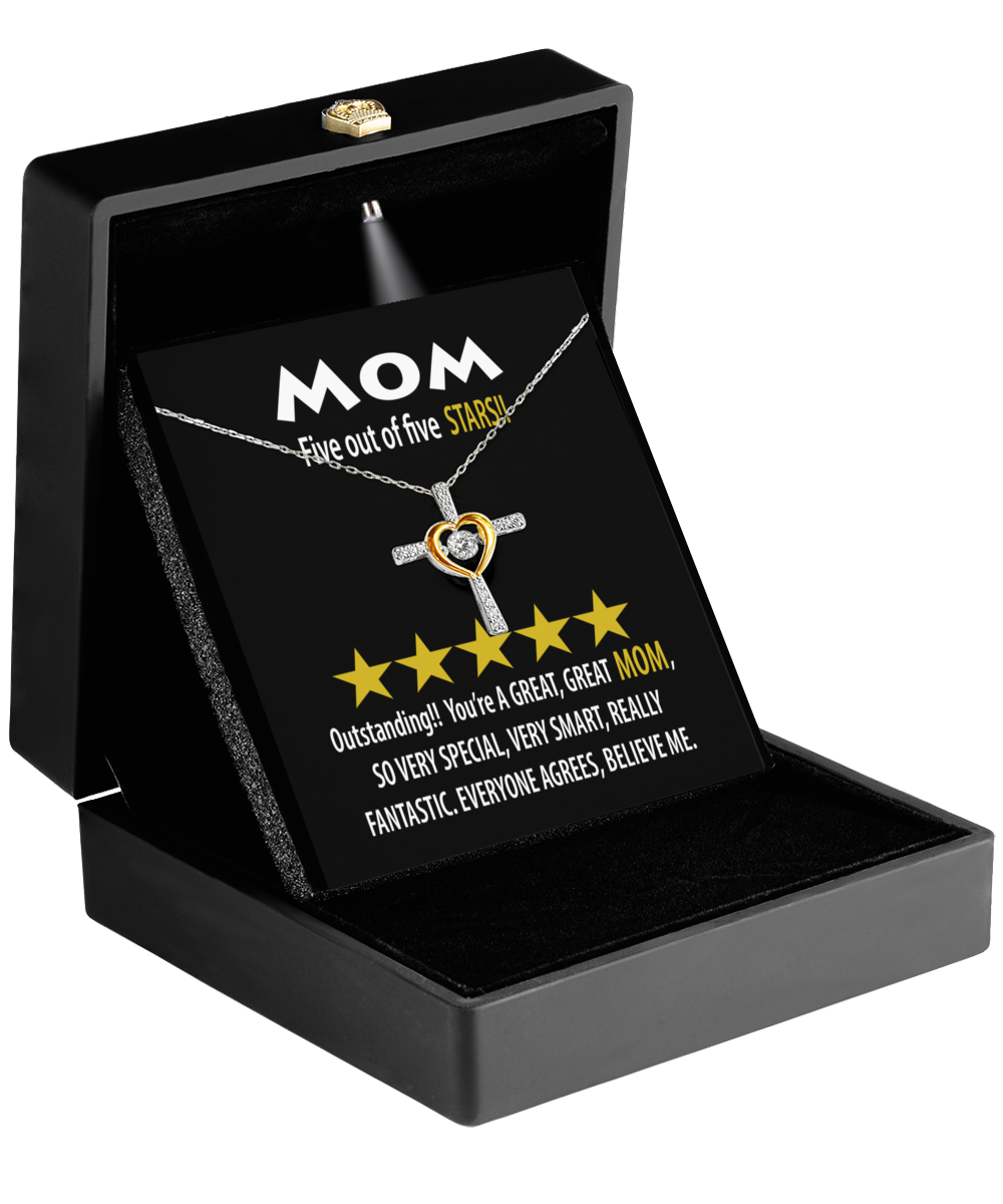 Five out of five stars mom cross dancing necklace for her birthday or other anniversary celebrations